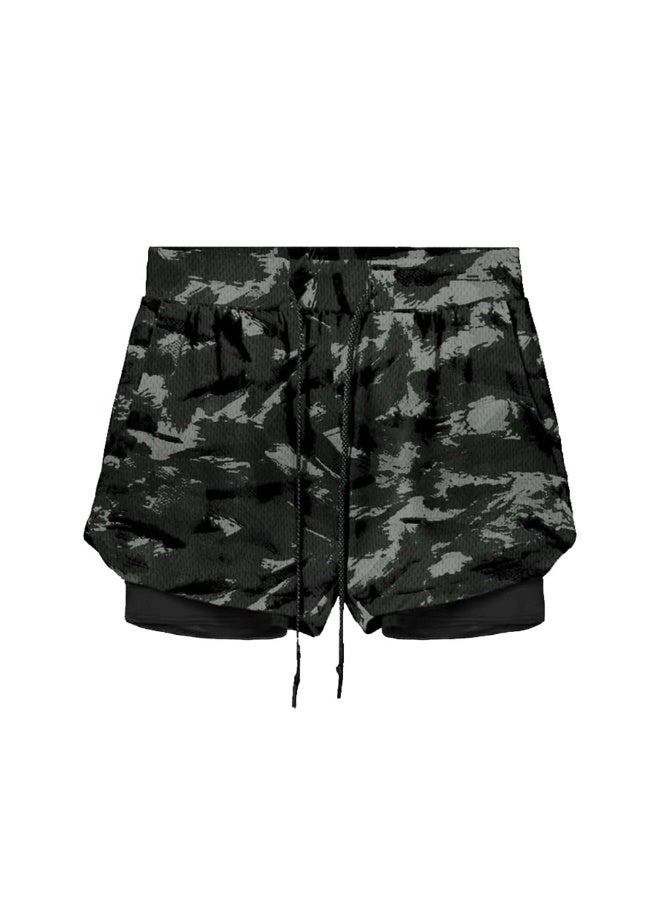 ناكسوس شورتات رياضية للرجال، شورتات رياضية للجري للرجال، شورتات رياضية برباط للرجال، شورتات رياضية فضفاضة بطبقتين وأربعة جيوب - Image 1